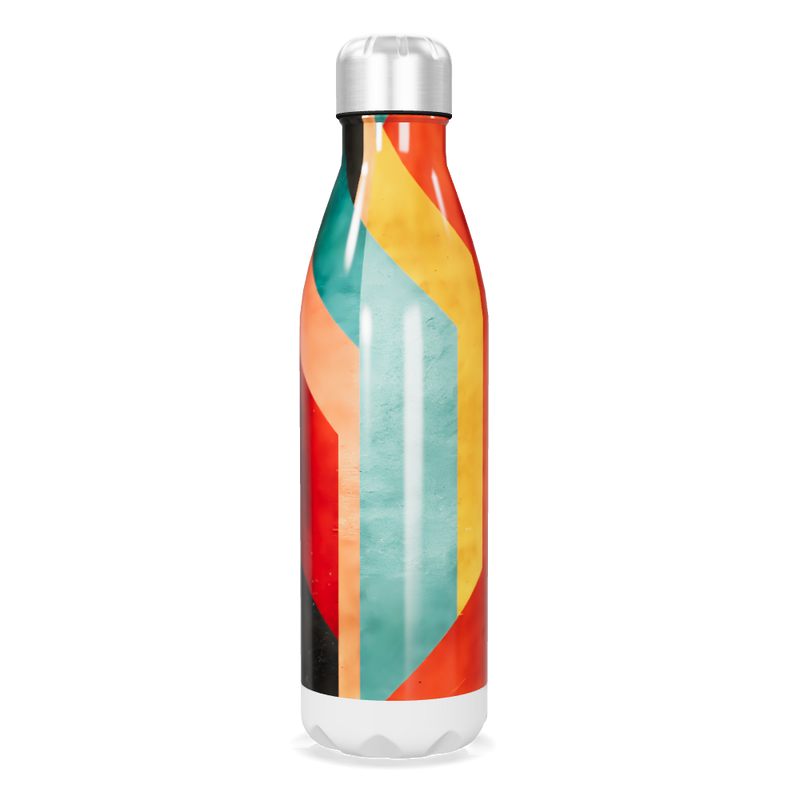 Garrafa Inox - Colorida com Design Geométrico