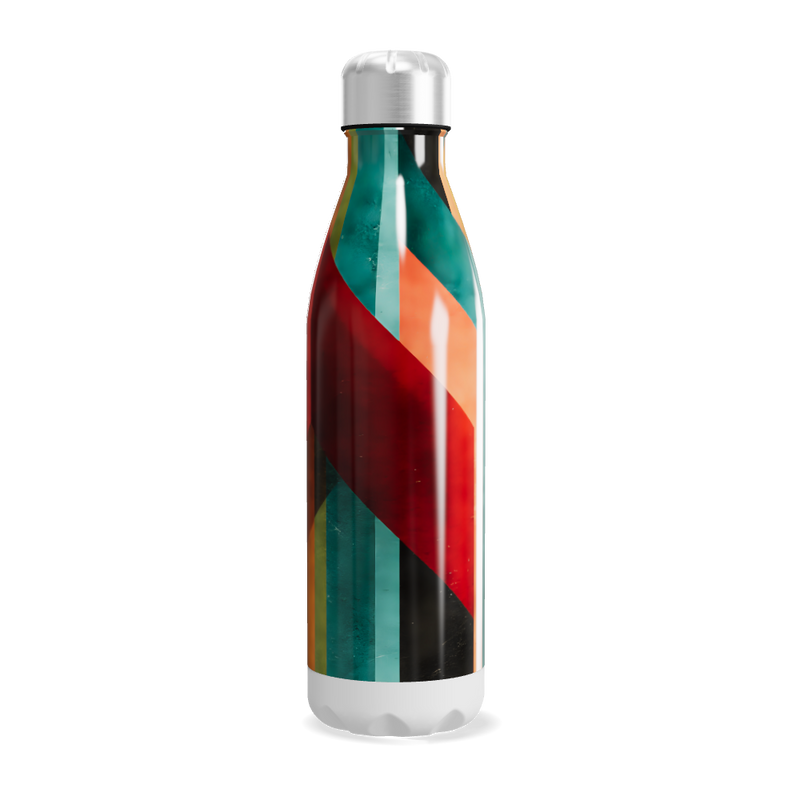 Garrafa Inox - Colorida com Design Geométrico