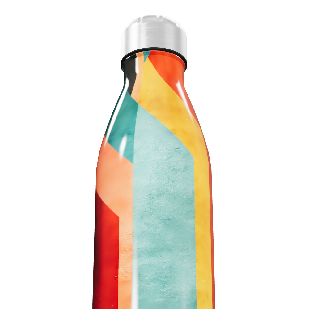 Garrafa Inox - Colorida com Design Geométrico