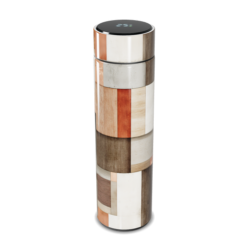 Garrafa Térmica Touch Estampa Madeira Colorida