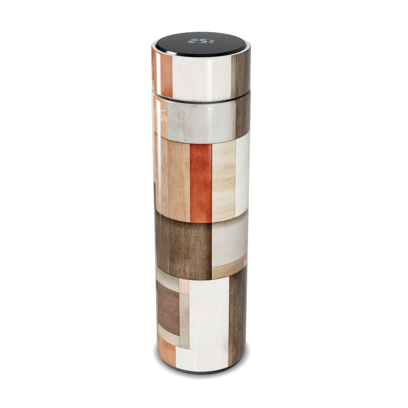 Garrafa Térmica Touch Estampa Madeira Colorida