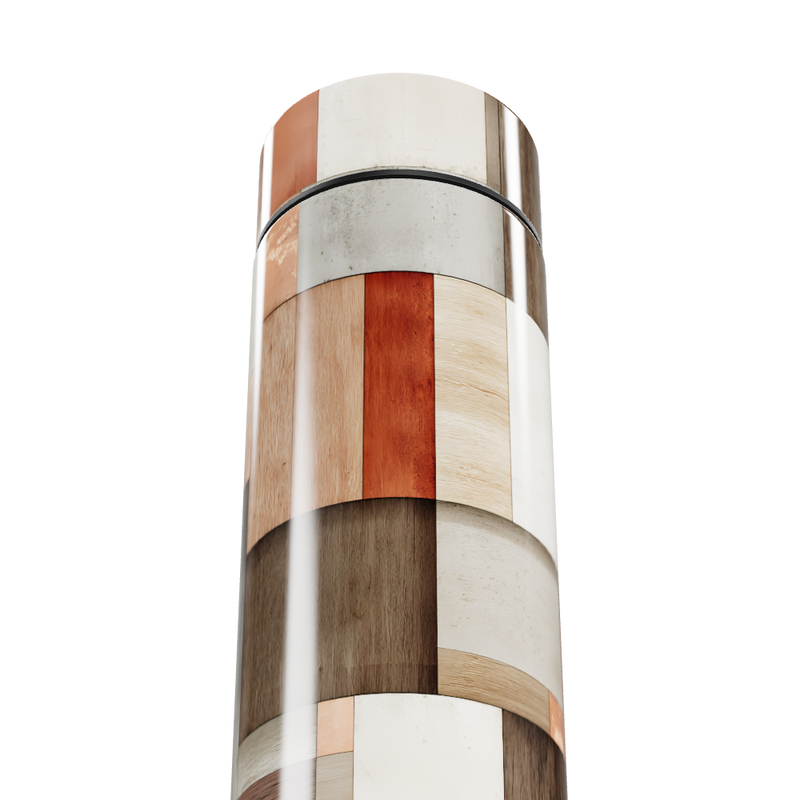 Garrafa Térmica Touch Estampa Madeira Colorida