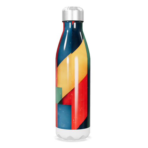 Garrafa Inox - Estampa Geométrica Colorida