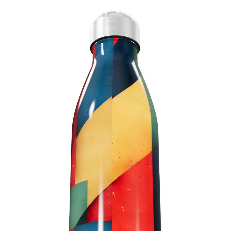 Garrafa Inox - Estampa Geométrica Colorida