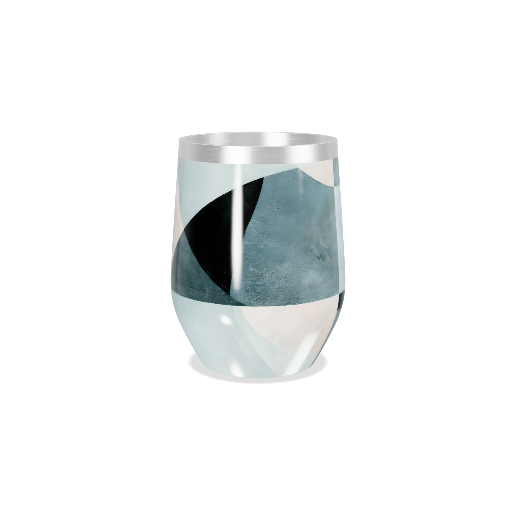 Copo Térmico Slim - Geométrico Azul Aço Inox