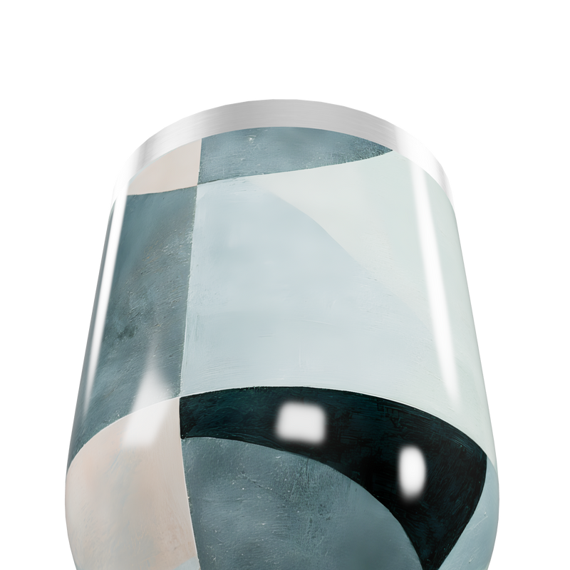 Copo Térmico Slim - Geométrico Azul Aço Inox