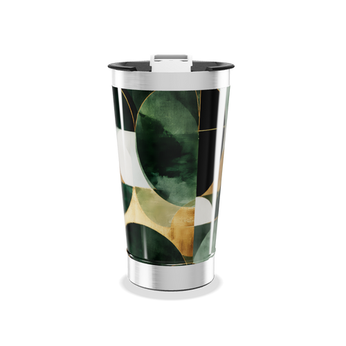 Copo Térmico - Verde Abstrato Aço Inox