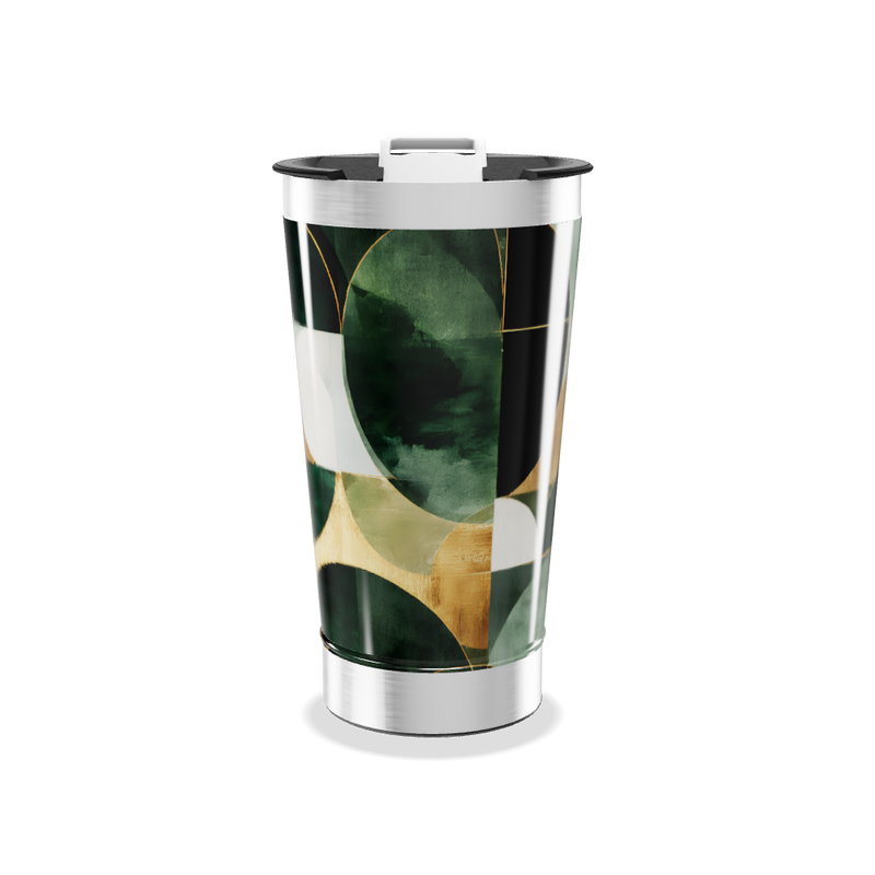 Copo Térmico - Verde Abstrato Aço Inox