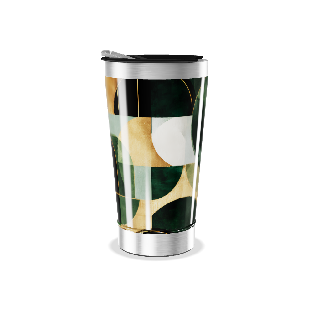 Copo Térmico - Verde Abstrato Aço Inox
