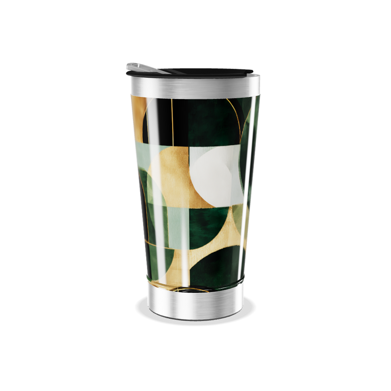 Copo Térmico - Verde Abstrato Aço Inox