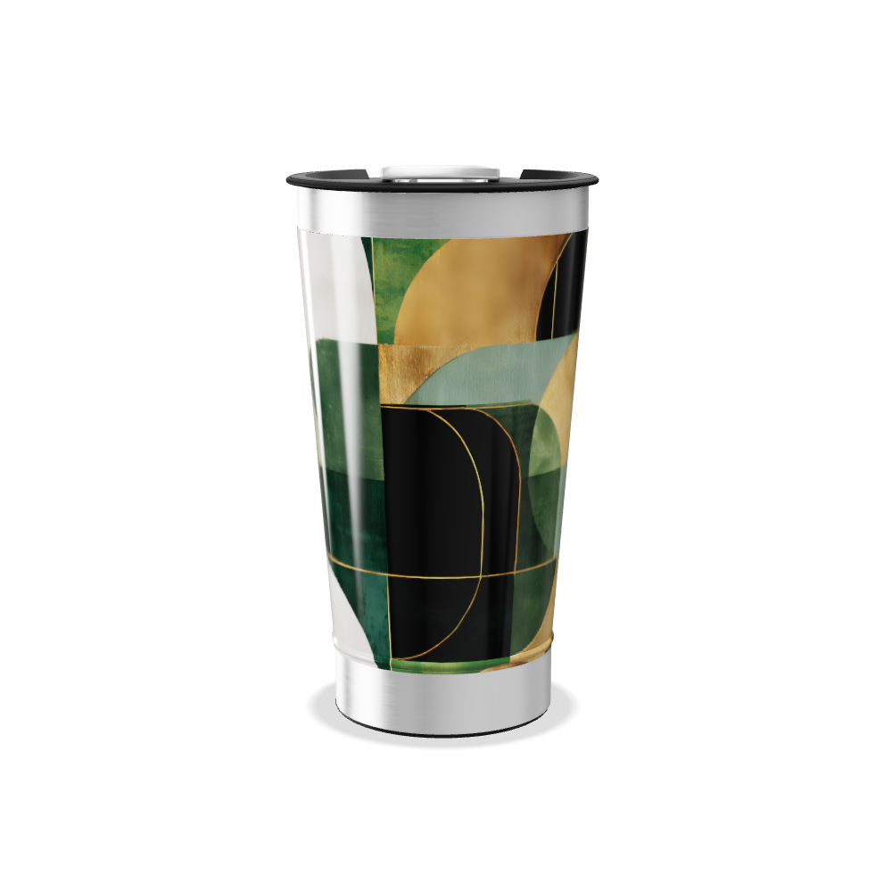 Copo Térmico - Verde Abstrato Aço Inox