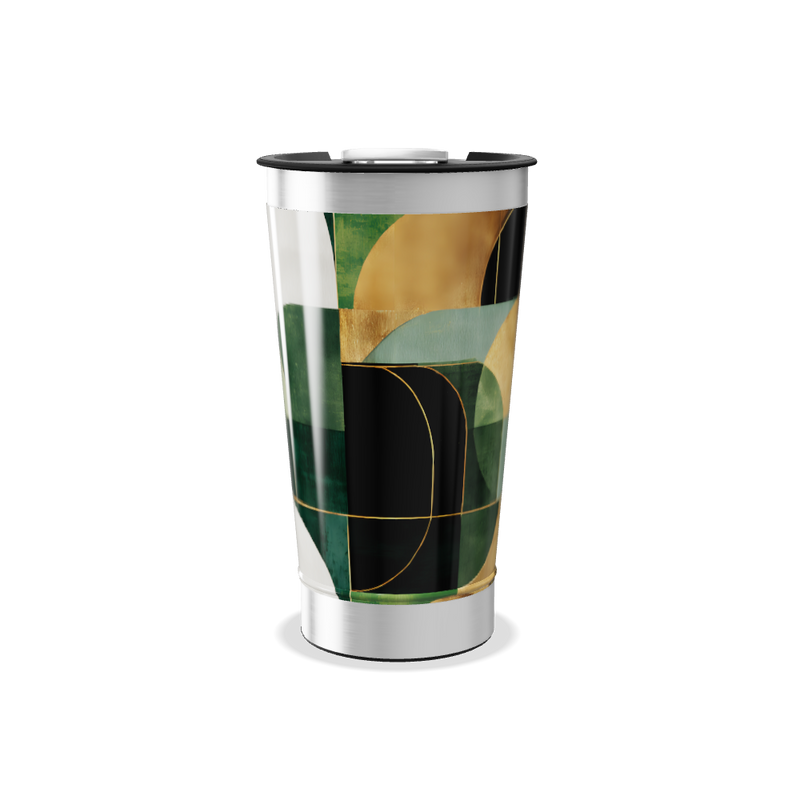 Copo Térmico - Verde Abstrato Aço Inox