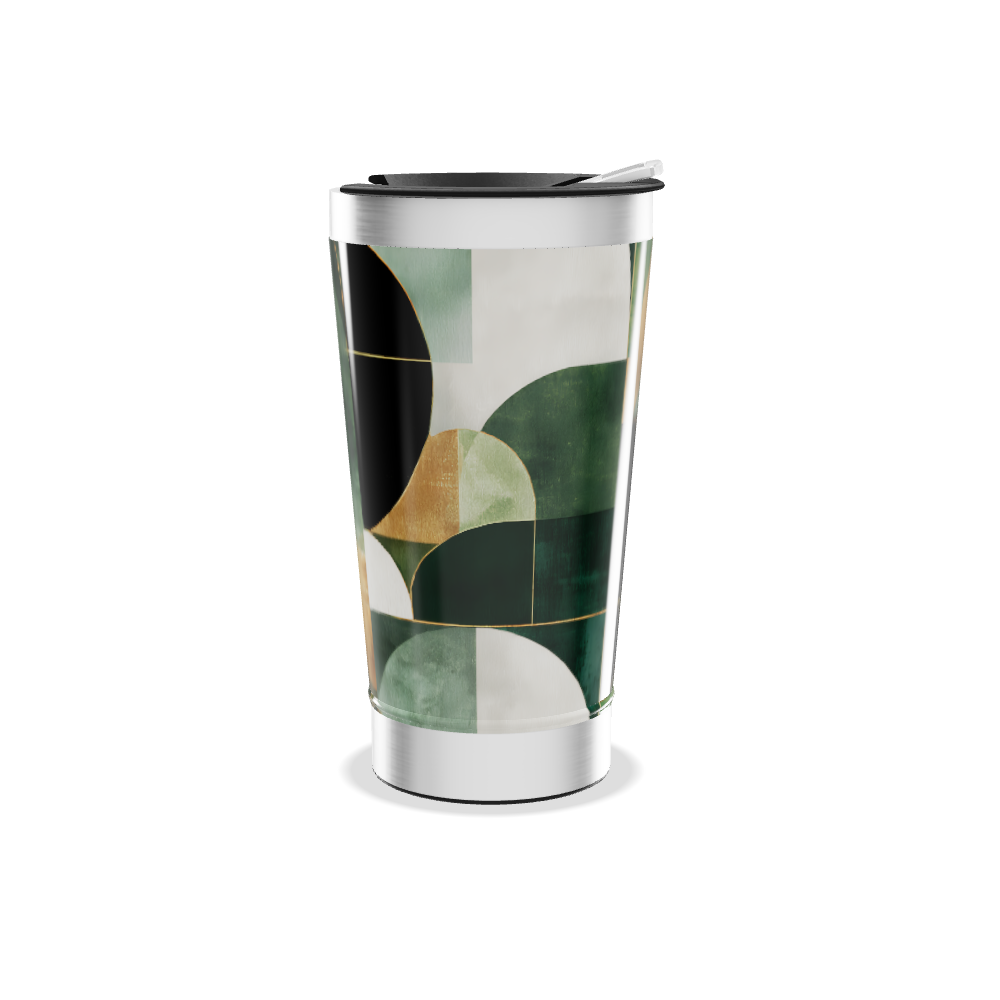 Copo Térmico - Verde Abstrato Aço Inox