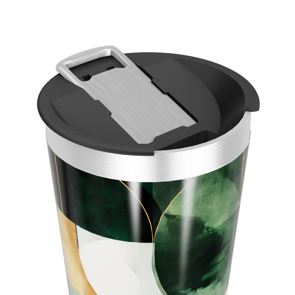 Copo Térmico - Verde Abstrato Aço Inox