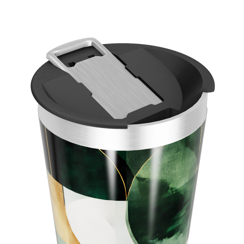 Copo Térmico - Verde Abstrato Aço Inox