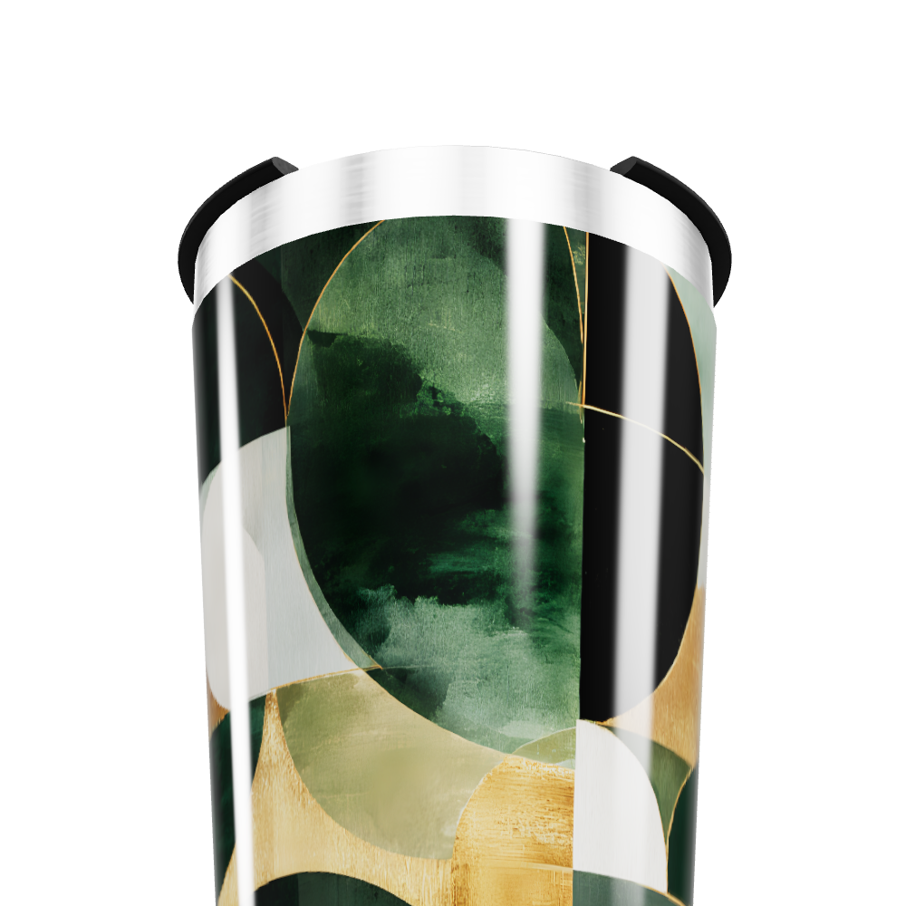 Copo Térmico - Verde Abstrato Aço Inox