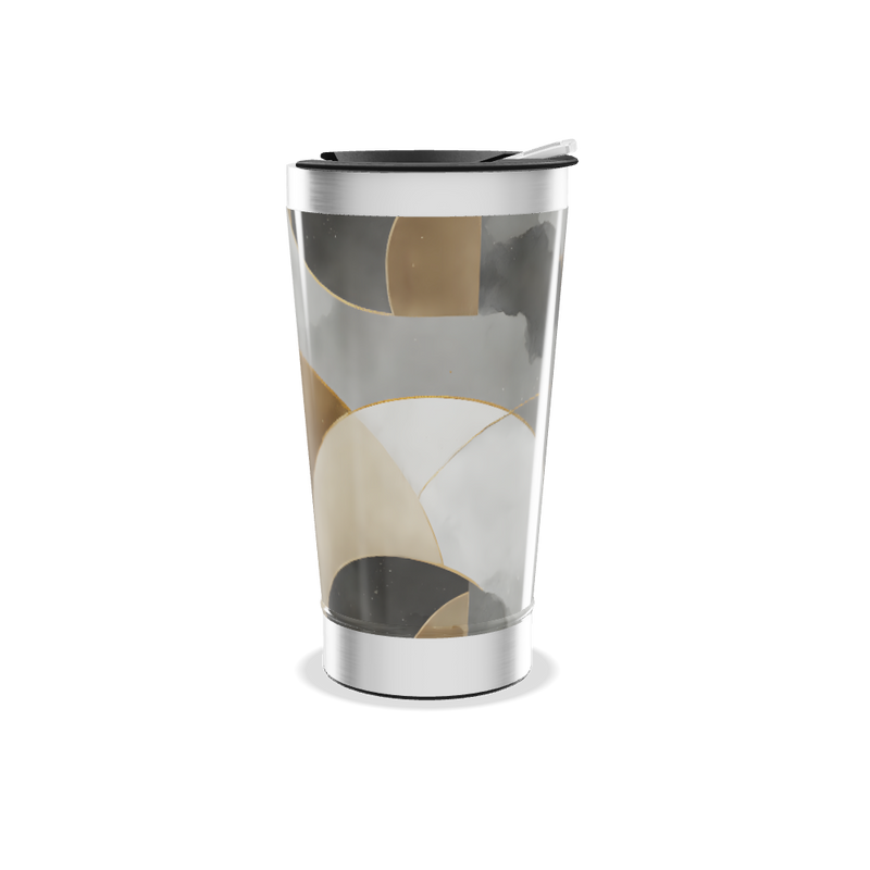 Copo Térmico - Estampa Abstrata Preto e Dourado