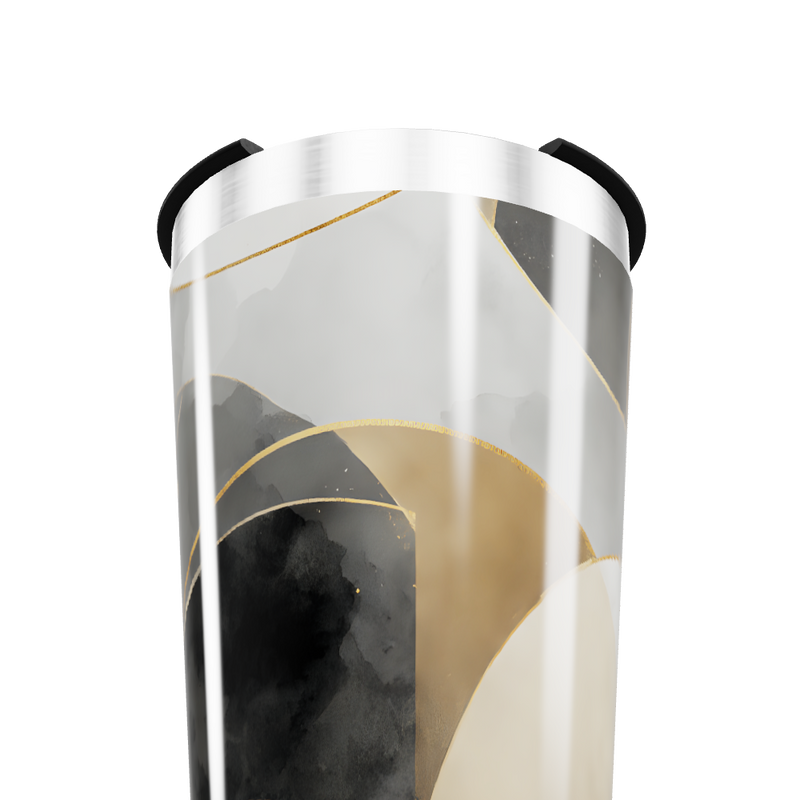 Copo Térmico - Estampa Abstrata Preto e Dourado