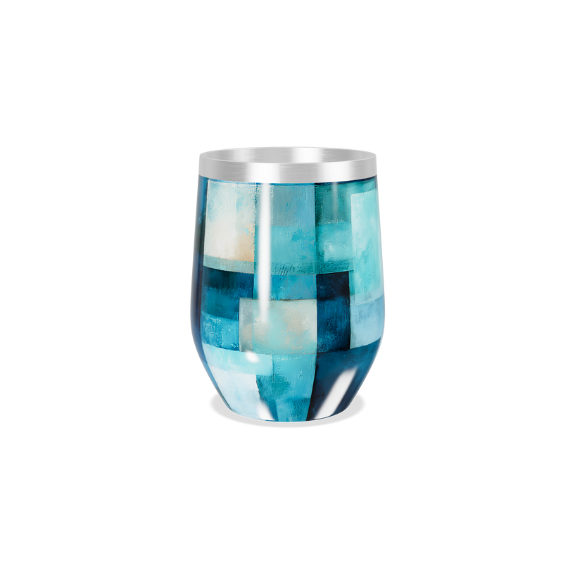 Copo Térmico Slim - Azul Abstrato Inox