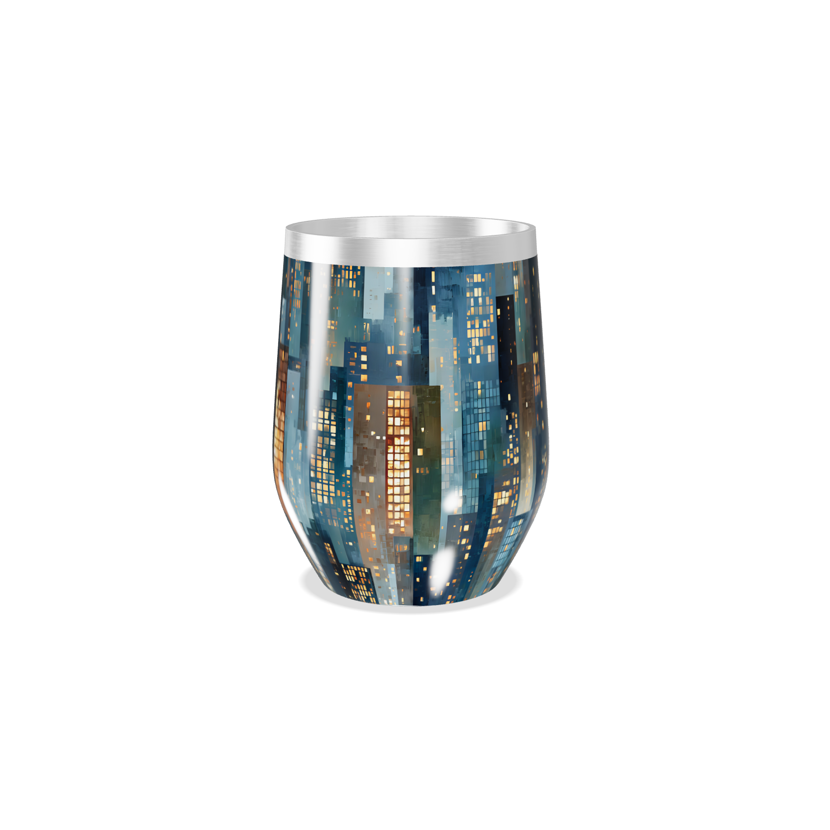 Copo Térmico Slim - Cidade Noturna Aço Inox