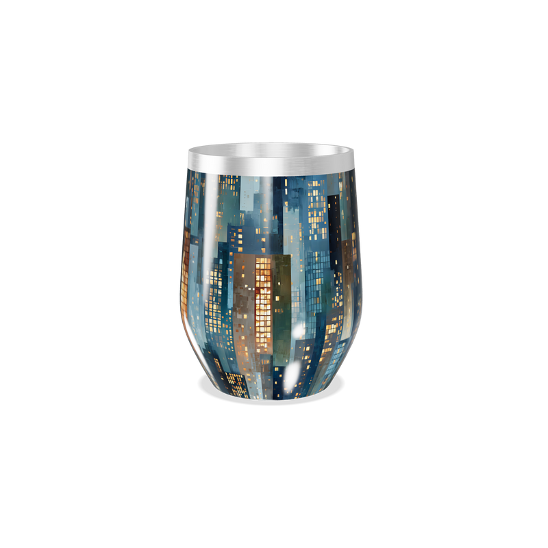 Copo Térmico Slim - Cidade Noturna Aço Inox