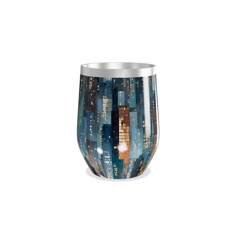 Copo Térmico Slim - Cidade Noturna Aço Inox