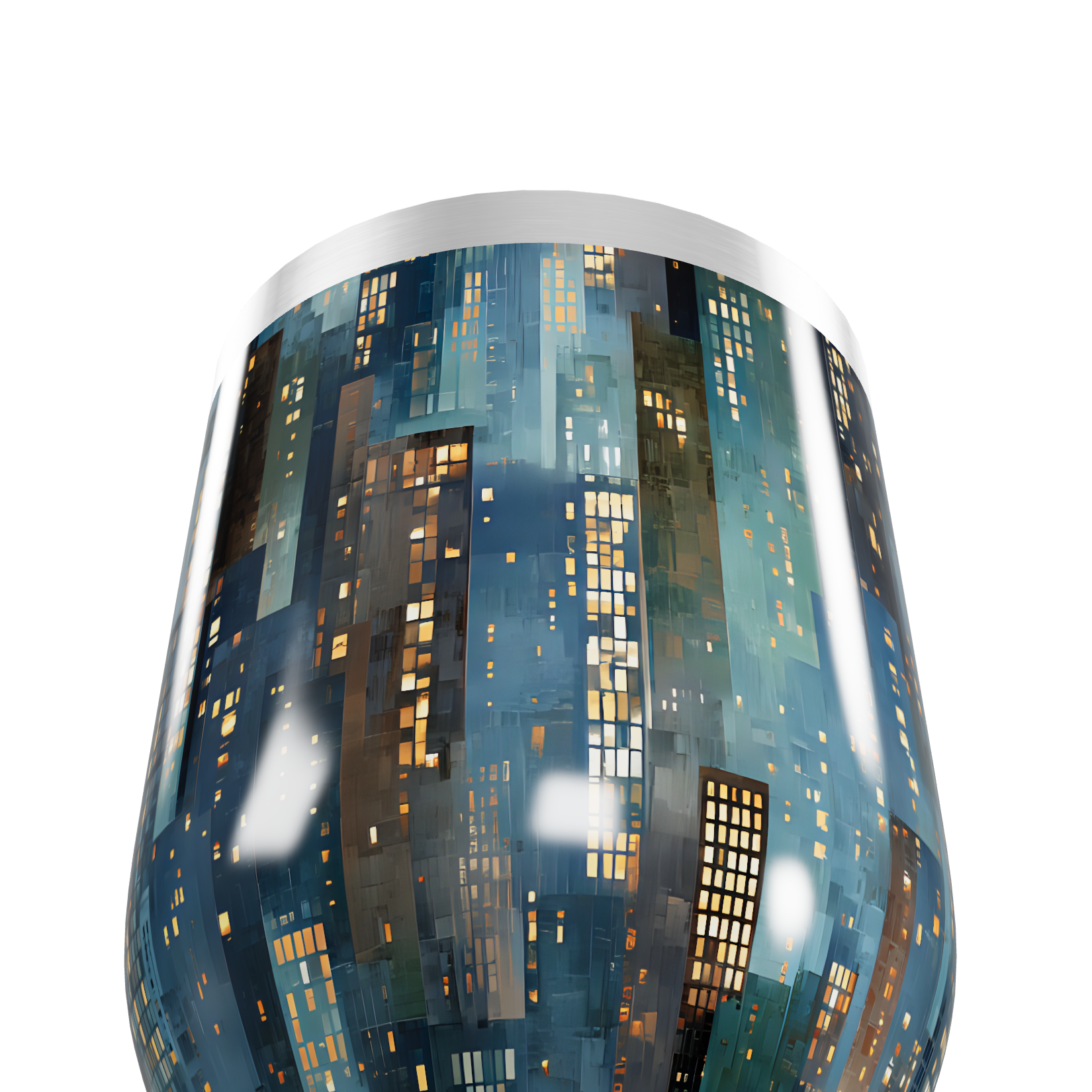 Copo Térmico Slim - Cidade Noturna Aço Inox