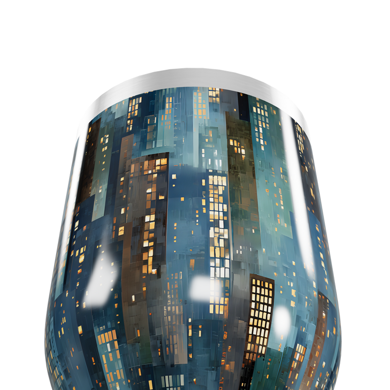Copo Térmico Slim - Cidade Noturna Aço Inox