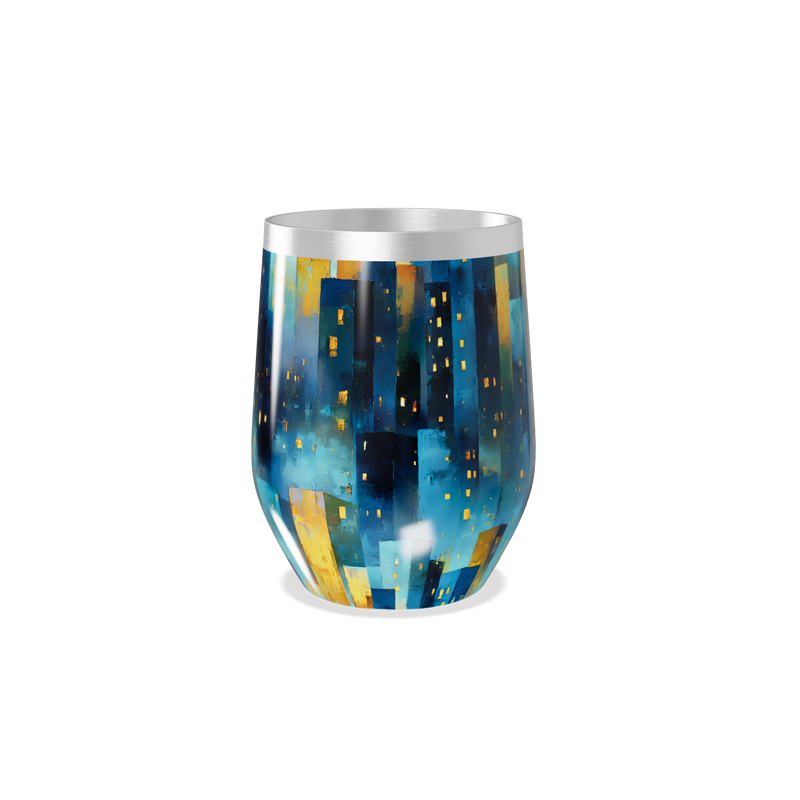 Copo Térmico Slim - Estampa Urbana Azul