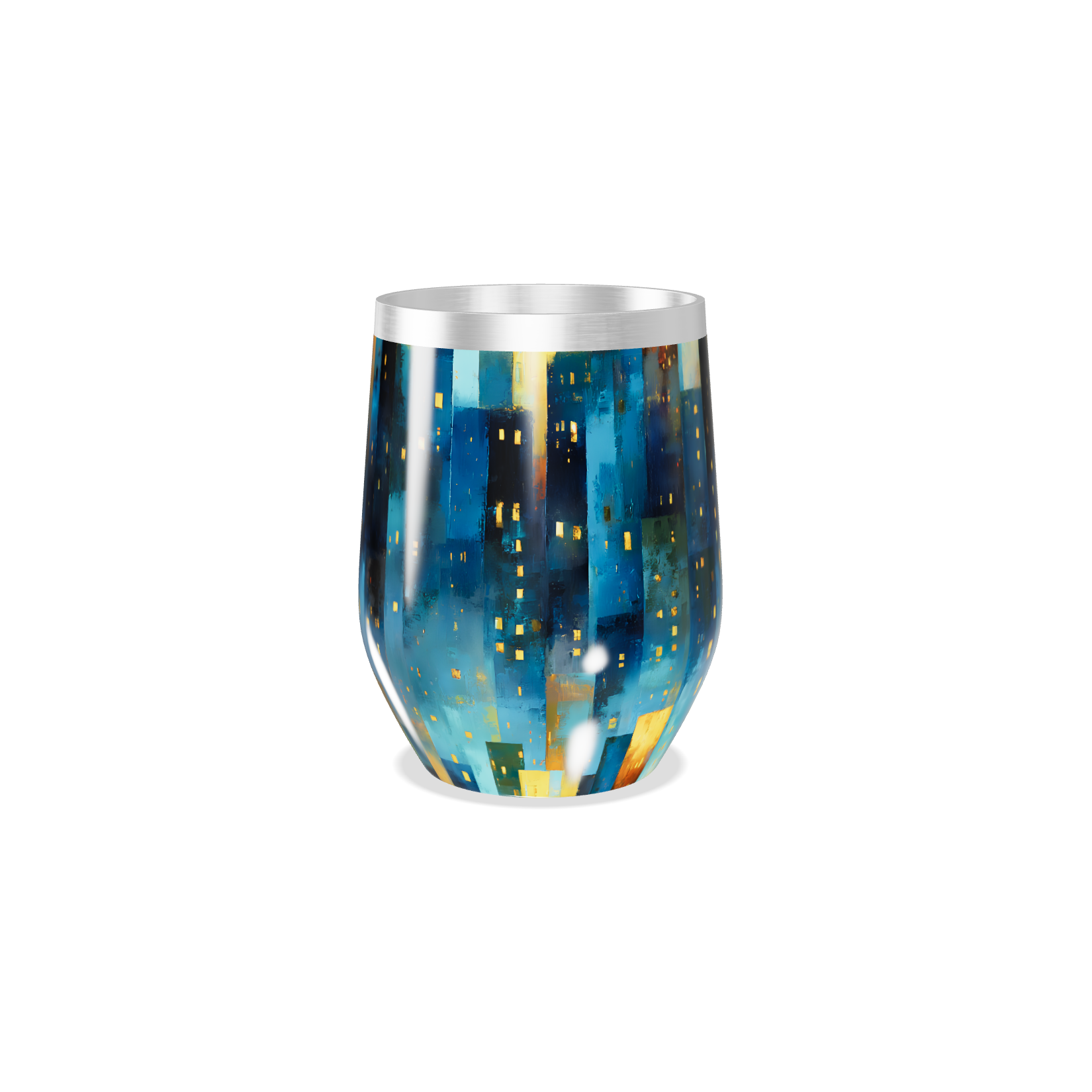 Copo Térmico Slim - Estampa Urbana Azul