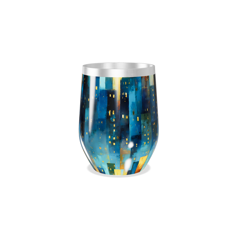 Copo Térmico Slim - Estampa Urbana Azul