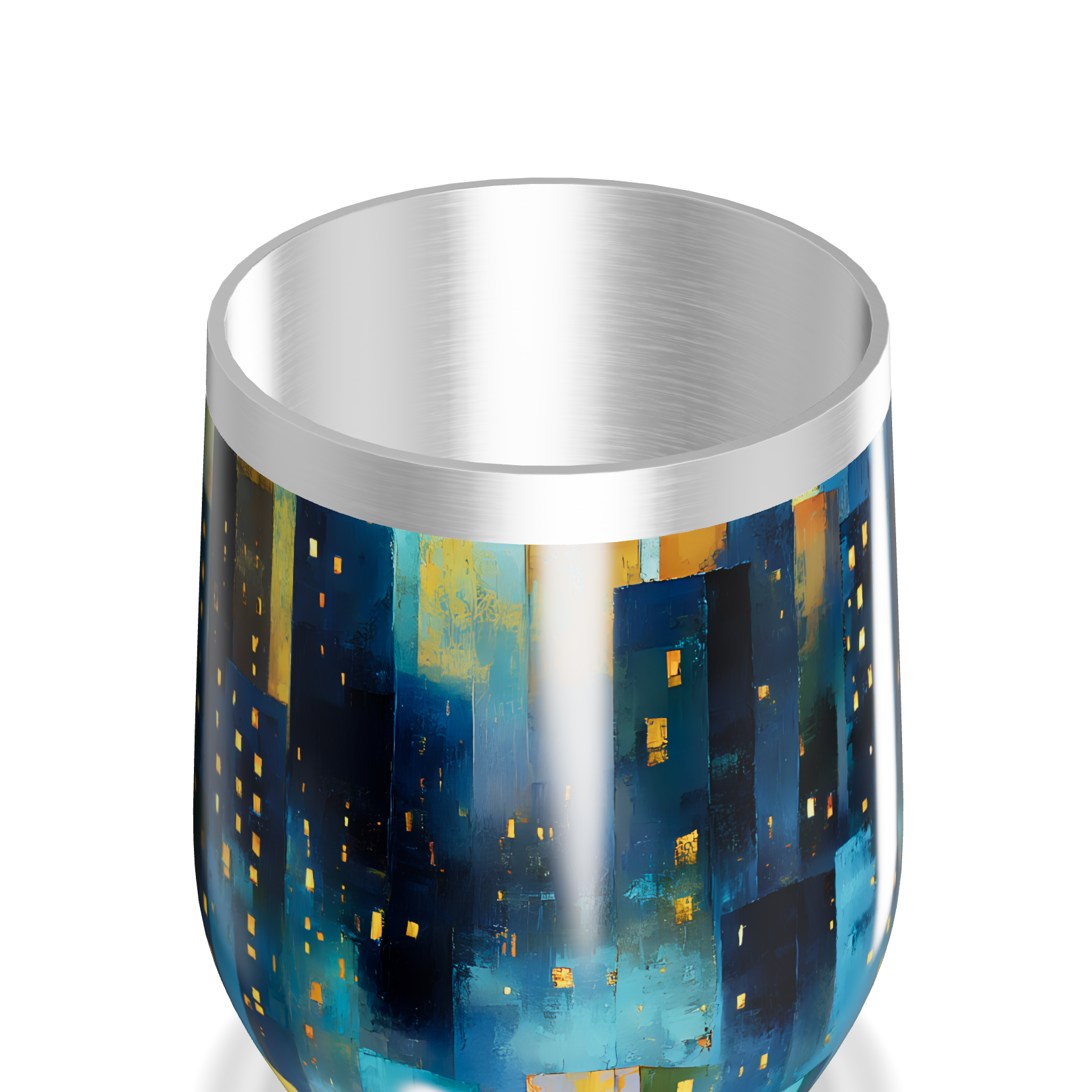 Copo Térmico Slim - Estampa Urbana Azul