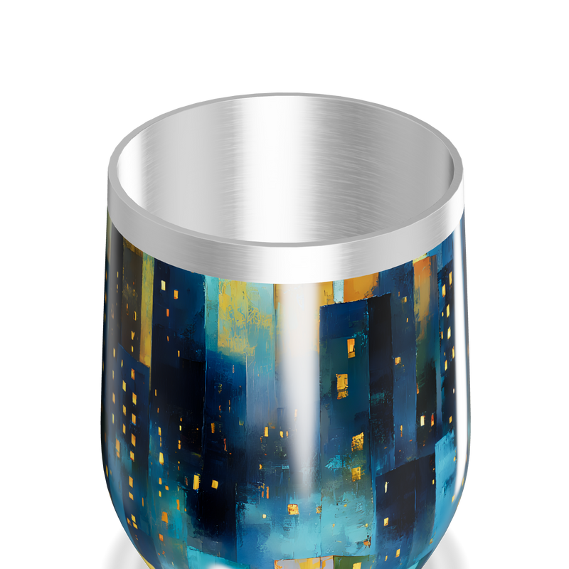 Copo Térmico Slim - Estampa Urbana Azul