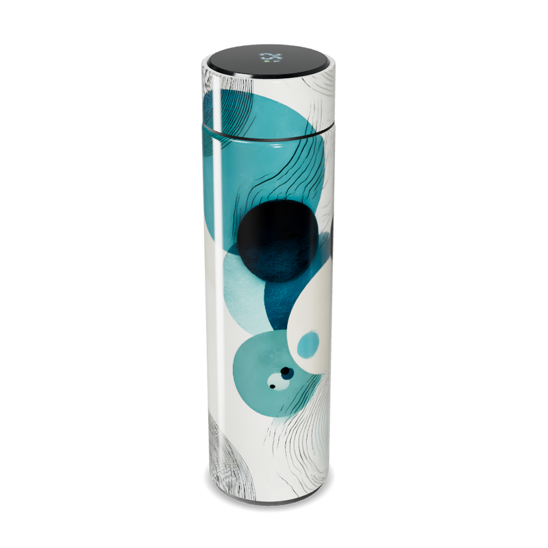 Garrafa Térmica Touch - Azul com Estampa Moderna