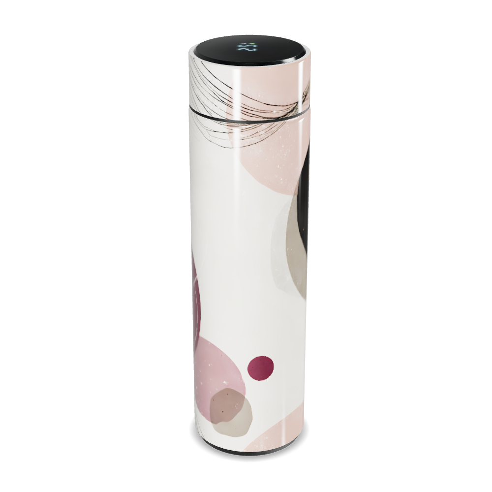 Garrafa Térmica Touch - Design Abstrato Branco