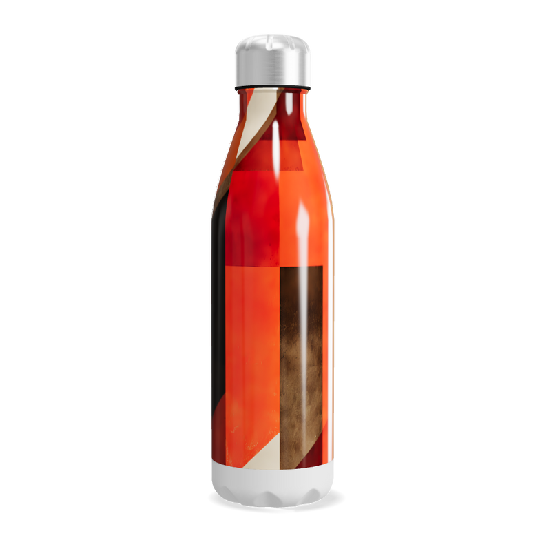Garrafa Inox Estampada - Laranja e Vermelho