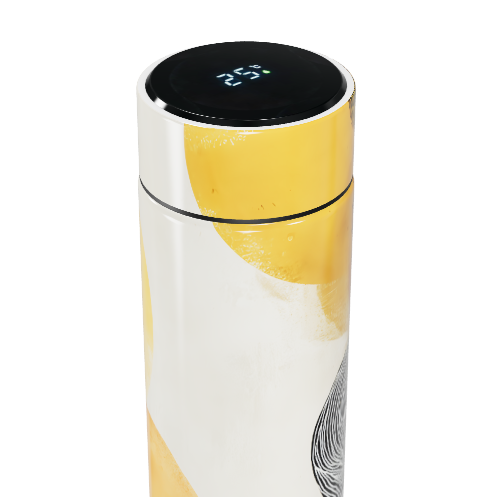 Garrafa Térmica Touch - Estampa Abstrata Amarela