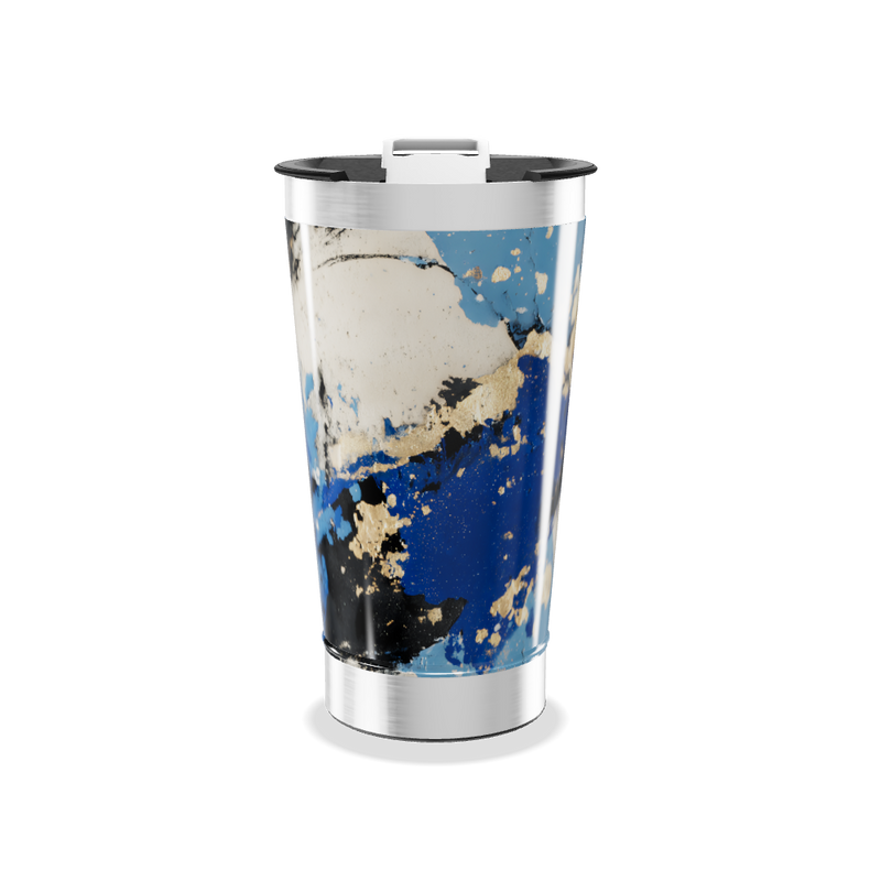 Copo Térmico - Abstrato Azul e Preto