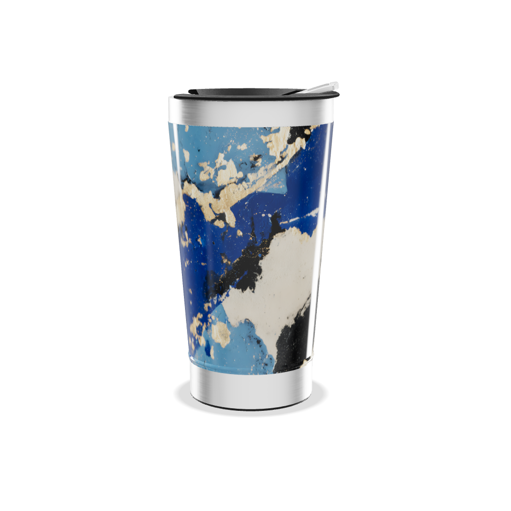 Copo Térmico - Abstrato Azul e Preto