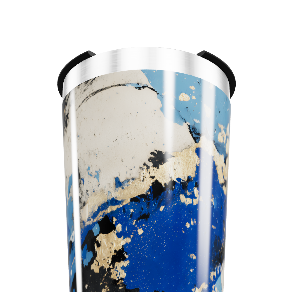 Copo Térmico - Abstrato Azul e Preto