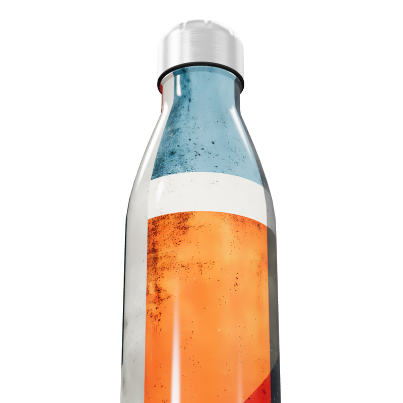 Garrafa Inox - Estampada Azul e Laranja