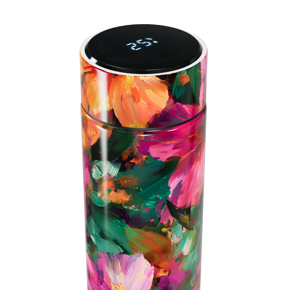 Garrafa Térmica Touch - Floral Colorida Aço Inox
