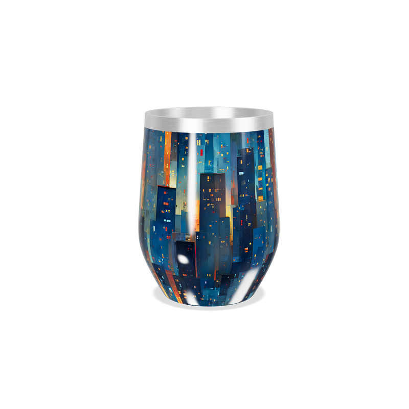 Copo Térmico Slim - Cidade Noturna Aço Inox