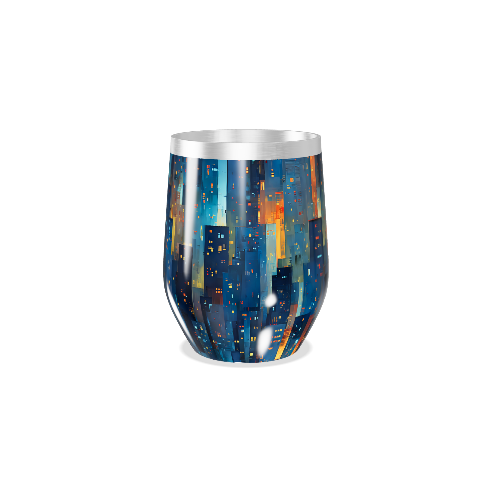 Copo Térmico Slim - Cidade Noturna Aço Inox