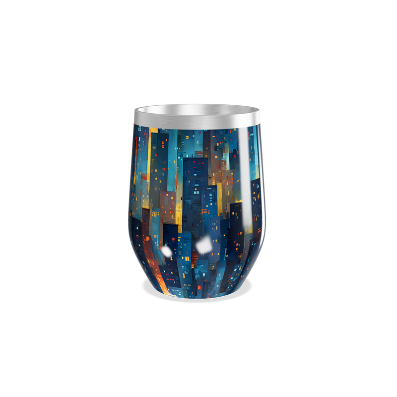 Copo Térmico Slim - Cidade Noturna Aço Inox