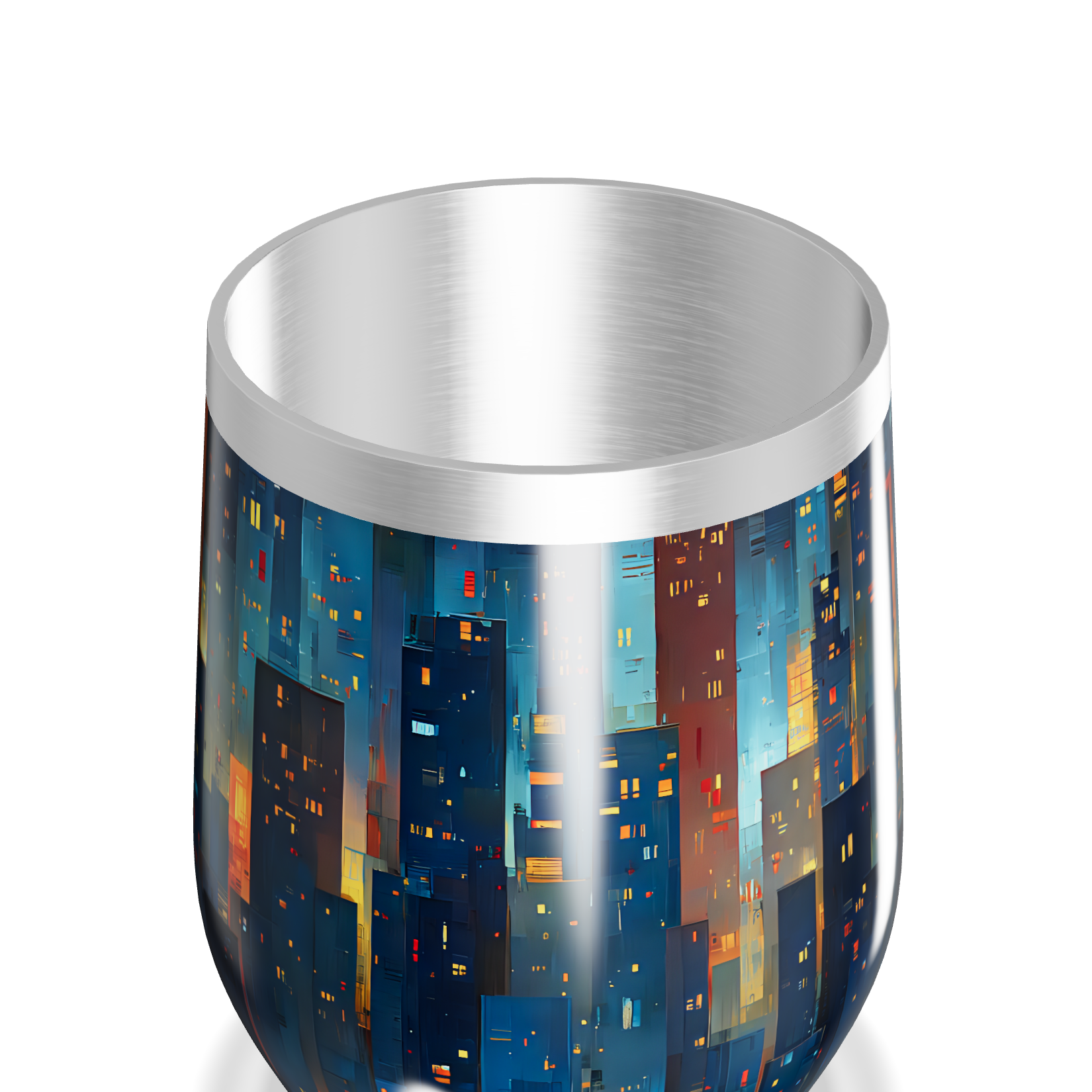 Copo Térmico Slim - Cidade Noturna Aço Inox