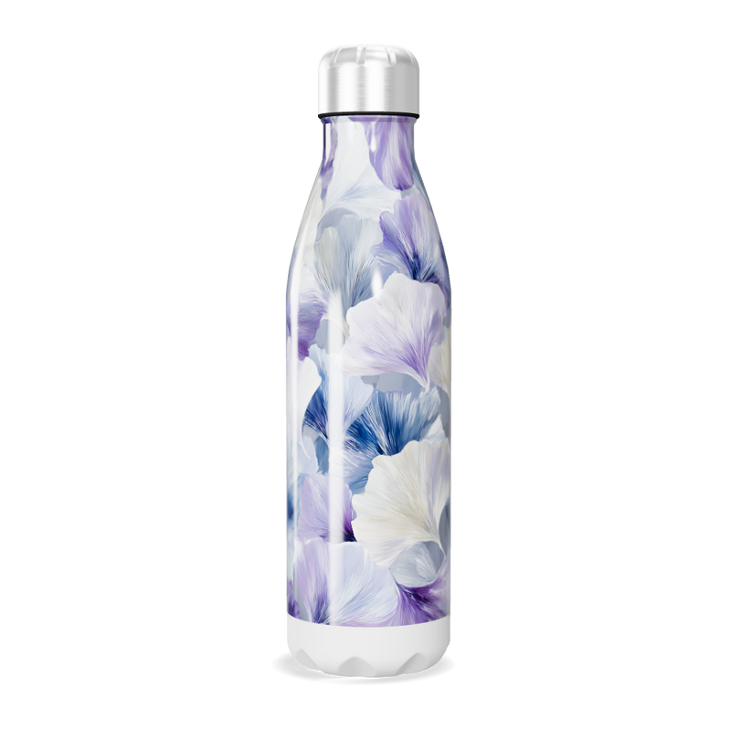 Garrafa Inox - Floral Roxo e Azul