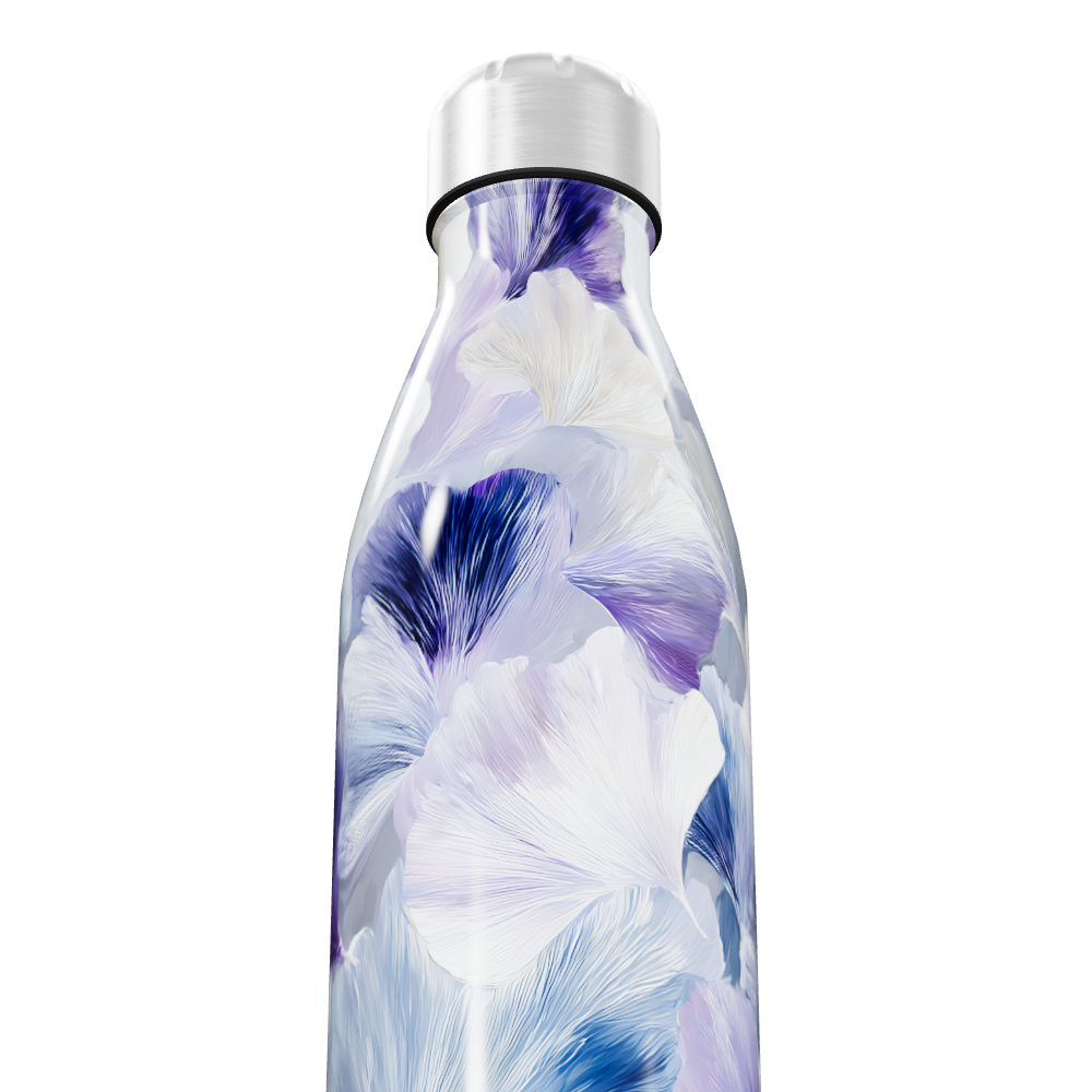 Garrafa Inox - Floral Roxo e Azul