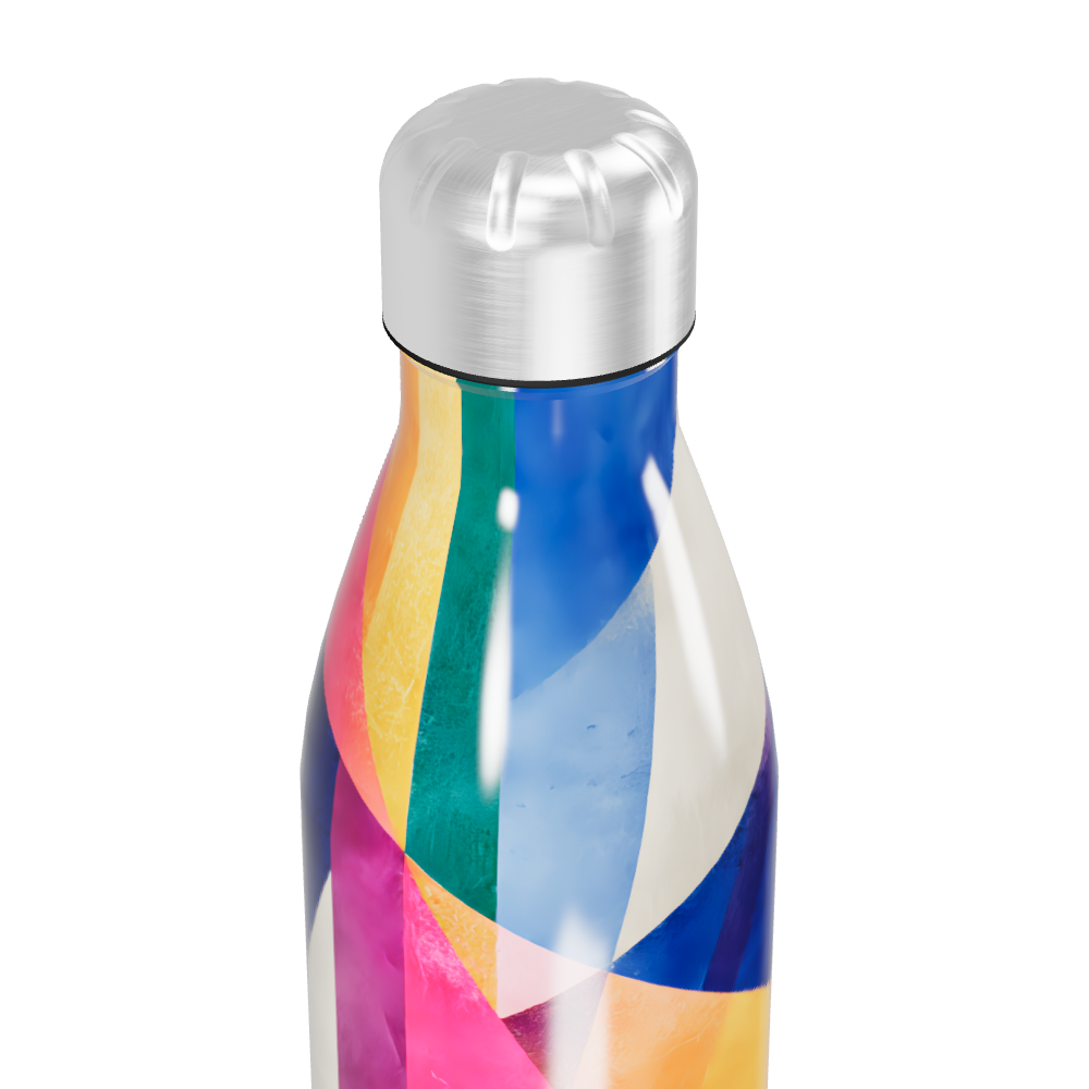 Garrafa Inox - Colorida com Estampa Geométrica