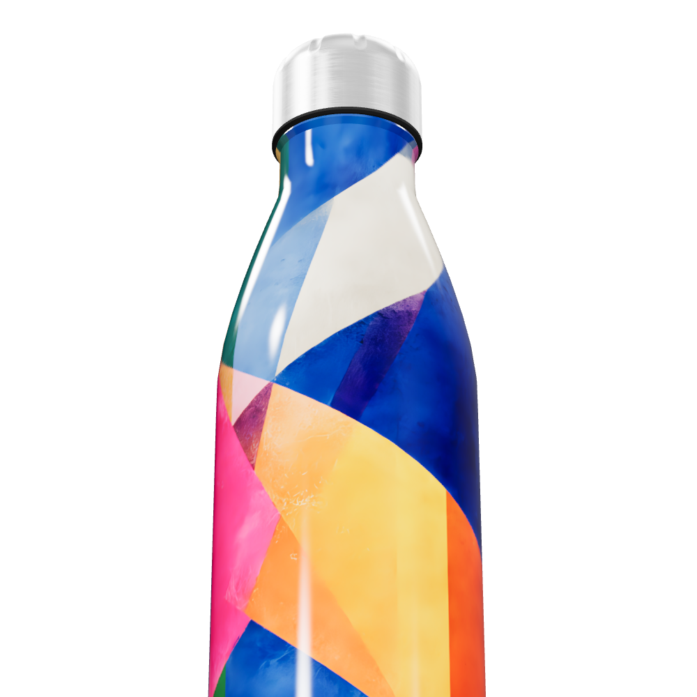 Garrafa Inox - Colorida com Estampa Geométrica